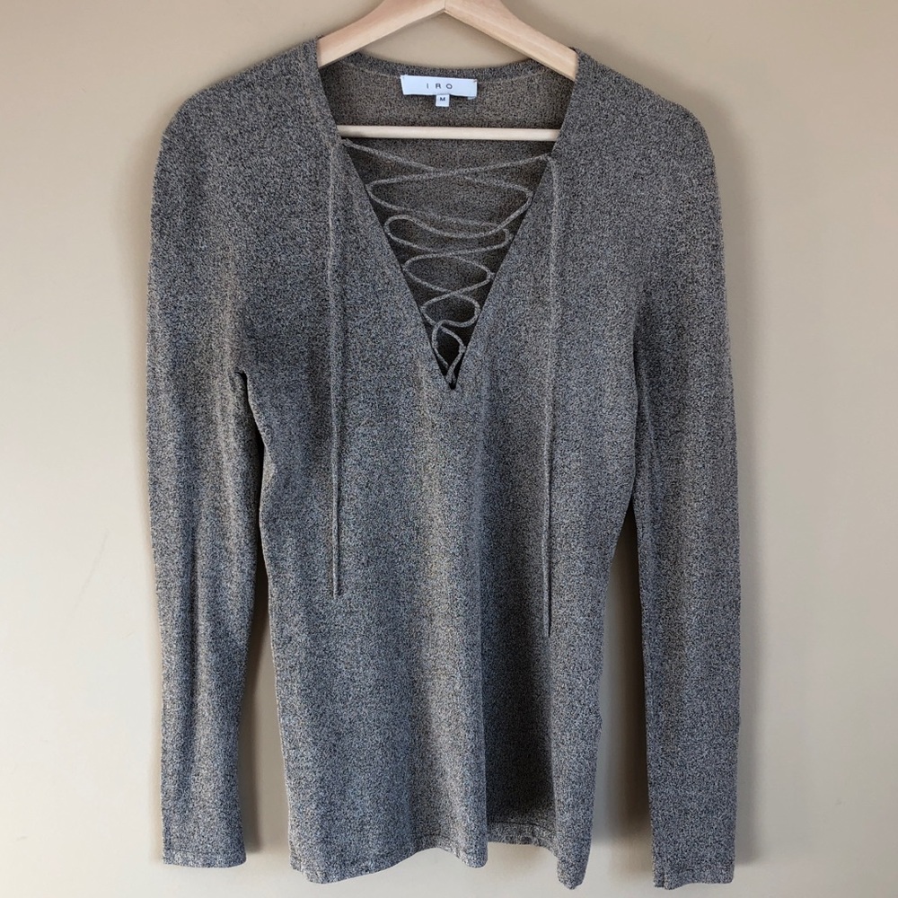IRO Lace up knit top